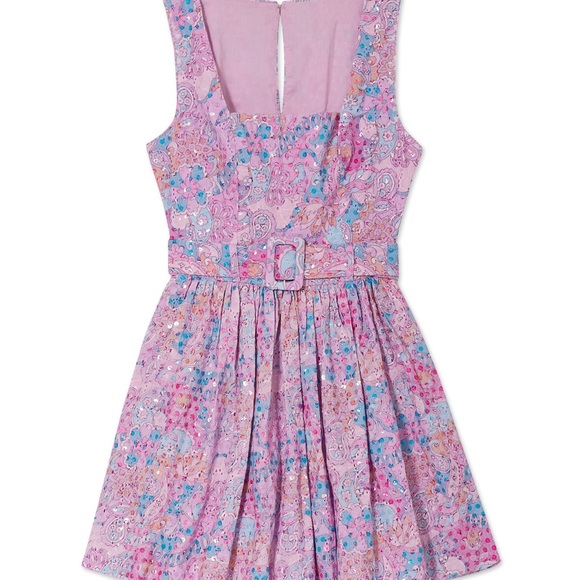 NWT Ramy Brook- Adorable Cotton w Sequin Belted Mini Dress - Picture 6 of 7